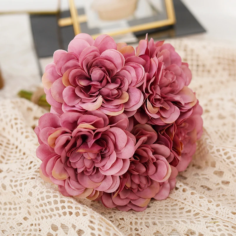 Floweroyal 4 mazzi di peonie artificiali blu teal, peonie in seta, bouquet per matrimoni, feste, centrotavola, composizioni floreali, decorazione per la casa e la cucina