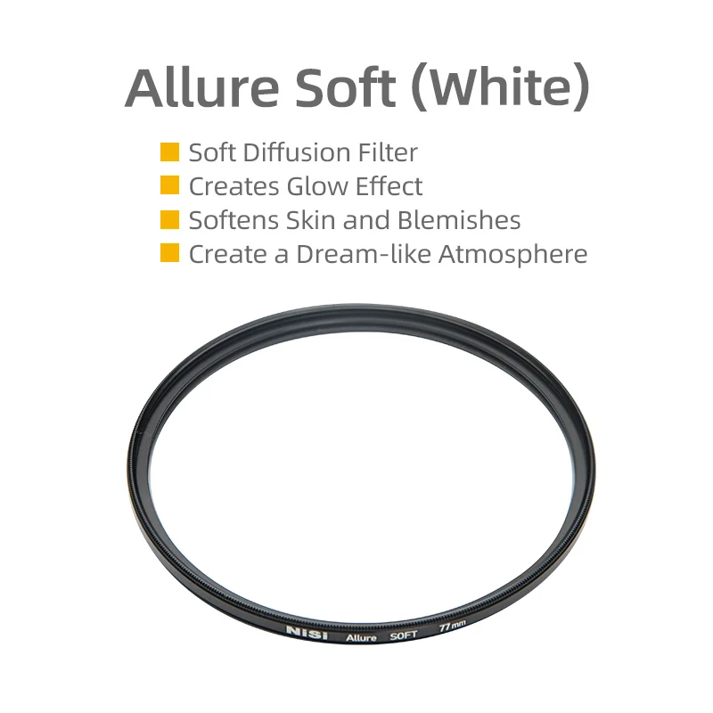 NiSi ALLURE SOFT Soft Mirror Obscure Mirror White Soft 67 72 82 77mm Portrait Photography Soft Filter Micro SLR Camera Filter 2