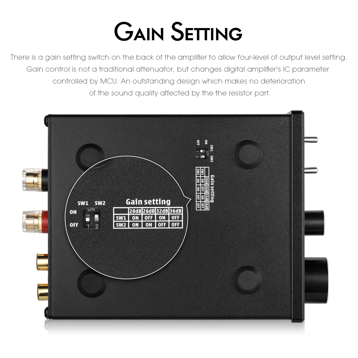 Nobsound 100W フル周波数 モノラル チャンネル デジタル パワーアンプ