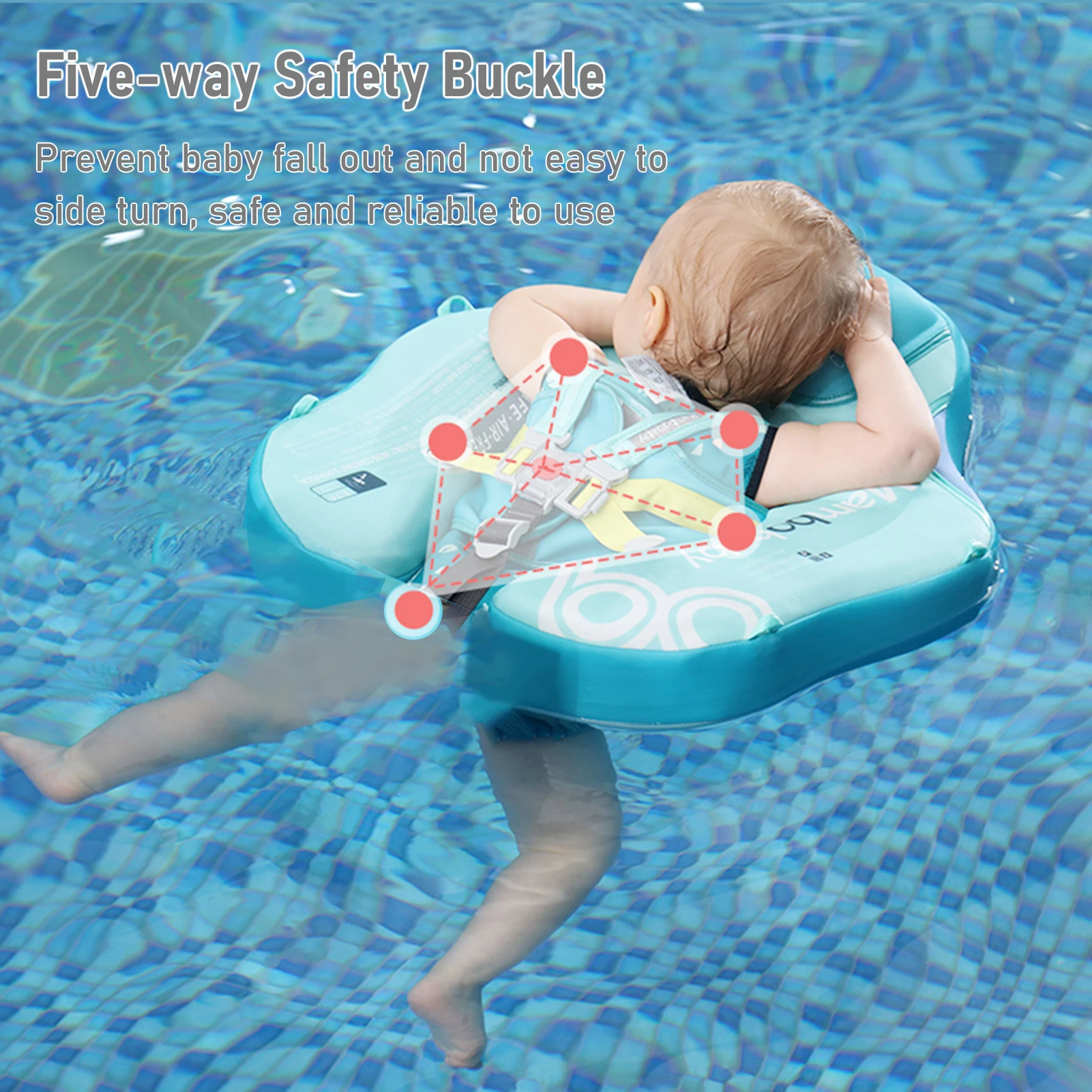 Mambobaby Float Dropshipping Non-Inflatable Baby Float with Canopy Waist Swimming Chest Floater with Tail Float Trainer 3