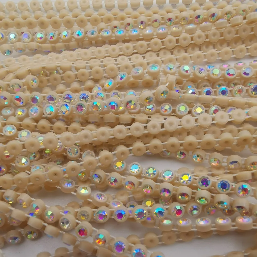 TABA® Sparkling AB Crystal Rhinestone Trim - 10 Yards of Elegant Rhinestone Banding