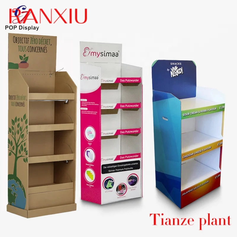 CustomGuangDong Custom Retail Cardboard Promotion Display Rack Paper Floor Display Tower Shelves Supermarket Store Shop Cosmetic custom factory price display racks for shop stands retail grocery store rack customization supermarket shelves dimension store