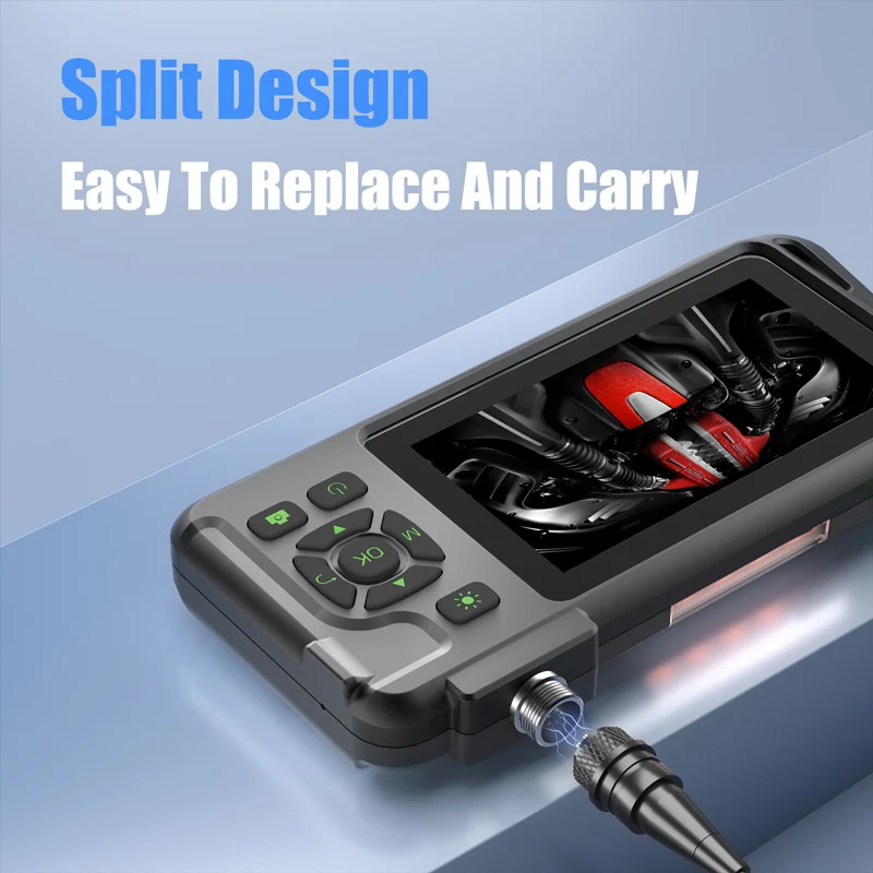 4.5''IPS Endoscope Camera HD1080P Single Dual Triple Lens 5.0MP Autofocus Replaceable 1-15 meter Inspcection Car Sewer Borescope 3