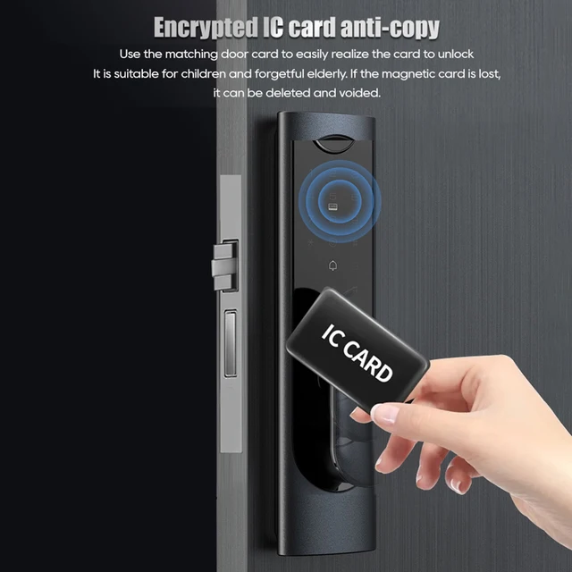 Fingerprint Door Lock Fingerprint / IC Card / Password / Key Unlock Keyless Entry Door Lock for Home Office Apartment 2