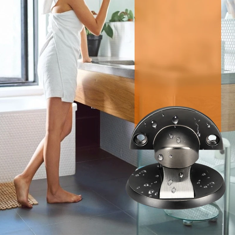 Magnetic Door Stopper 1 PCS Punch Free Invisible Bedroom Bathroom Anti Collision Mute Floor Self-locking