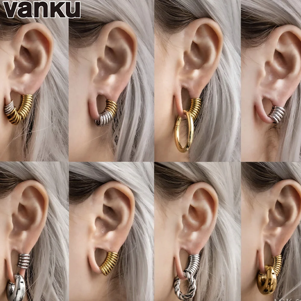 1PC Vanku Ear Lobe Cuff Ear Gauge Plugs Tunnels Stretcher Lobe Weights Women Clip on Cartilage Body Piercing Jewelry