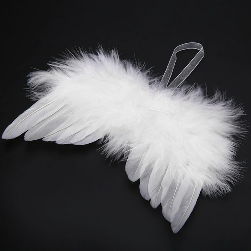 Lovely 10Pcs Wedding Home Decoration White Hanging Ornament Feather Wing Christmas Tree Decor Angel Wings