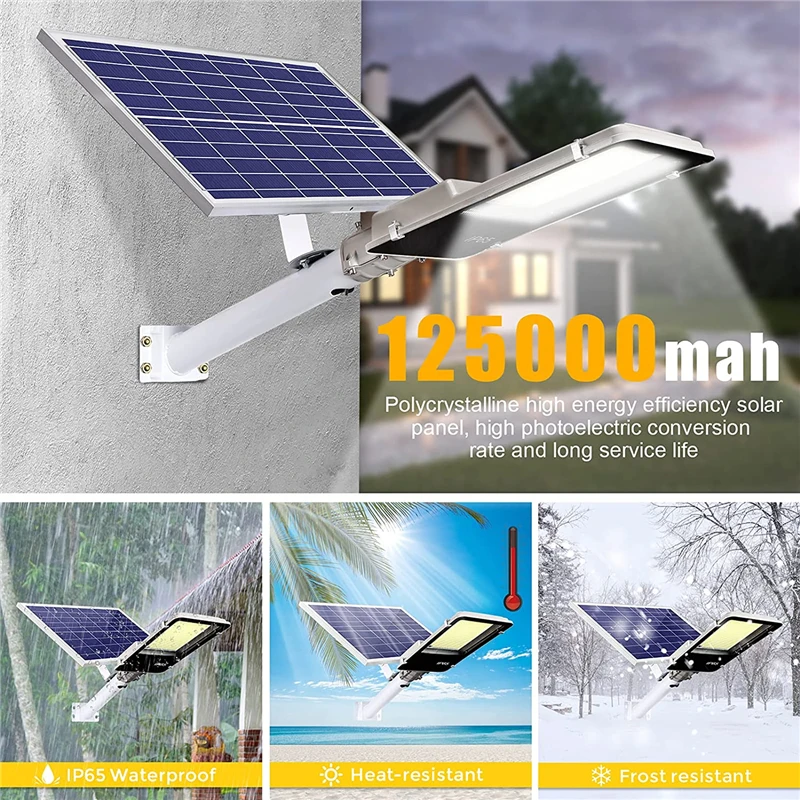 Solar LED Outdoor Street Light for Swimming Pool, Garden, Courtyard, Garage, Road Lighting IP65 Waterproof