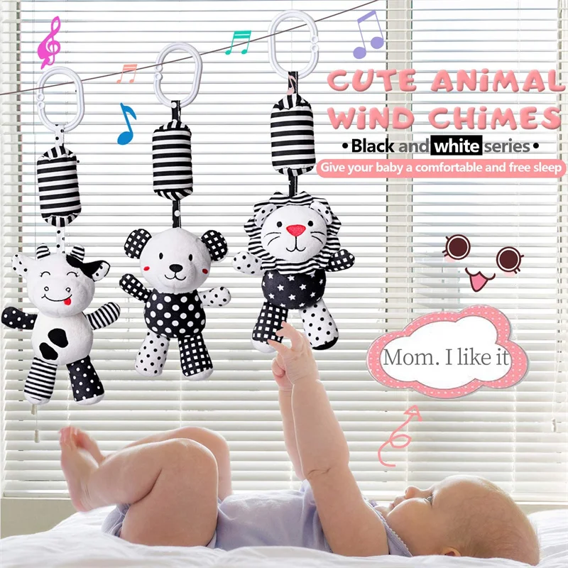 Newborn Sensory Toys For Babies Educational Baby Book Crib Toys Black White Baby Toys Animal Cloth Book Baby Toys 0 12 Months - 5