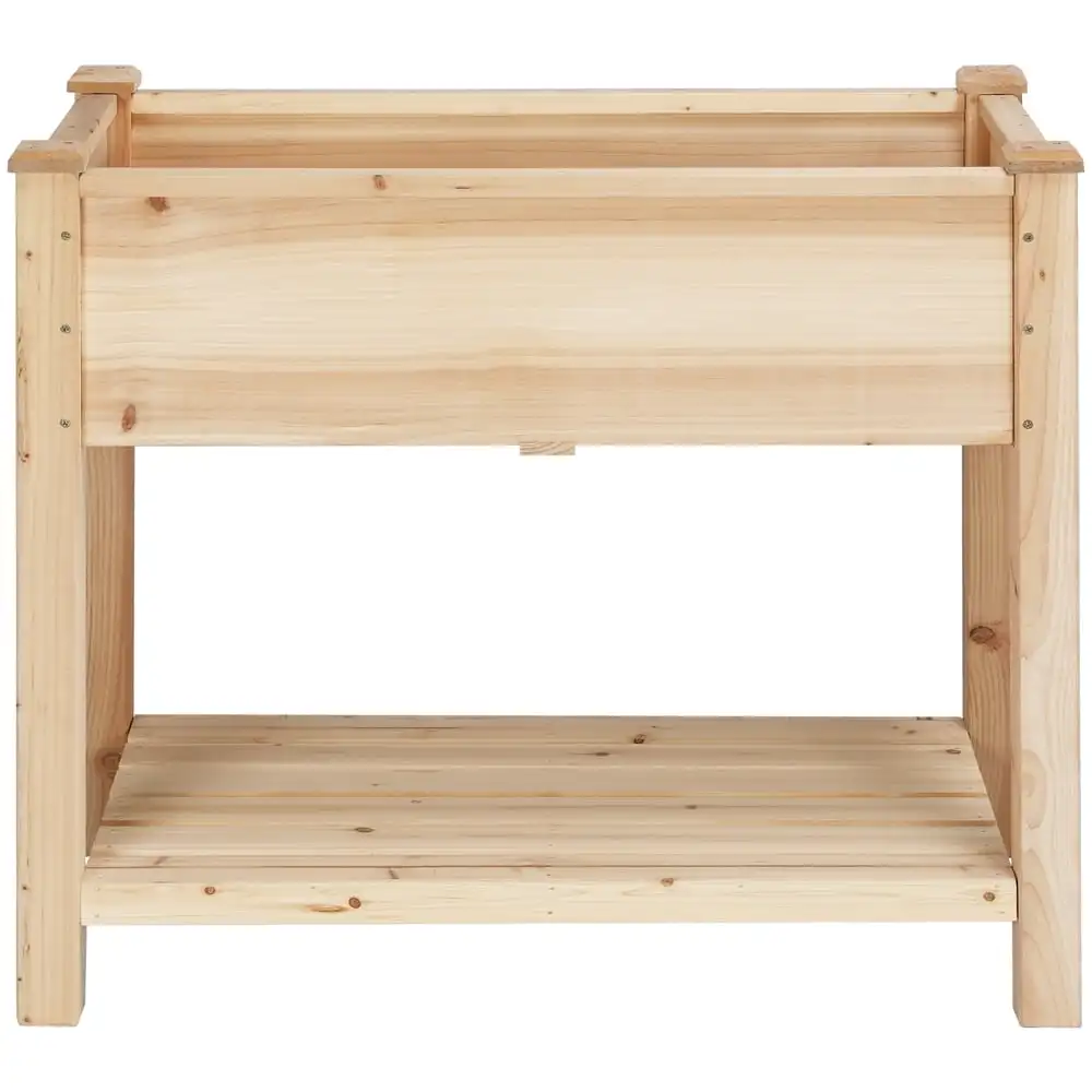 

Easyfashion Wooden Elevated 34'' L × 18'' W × 30'' H Wood High Load-bearing Strong Stable and Durable Planter Box