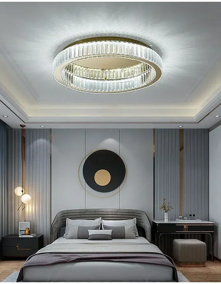 Description Picture 6 of itemNordic LED Crystal Circle Ceiling Lamp Chandeliers Lighting for Living Room Bedroom Home Indoor Decor Lampara techo Luminaire