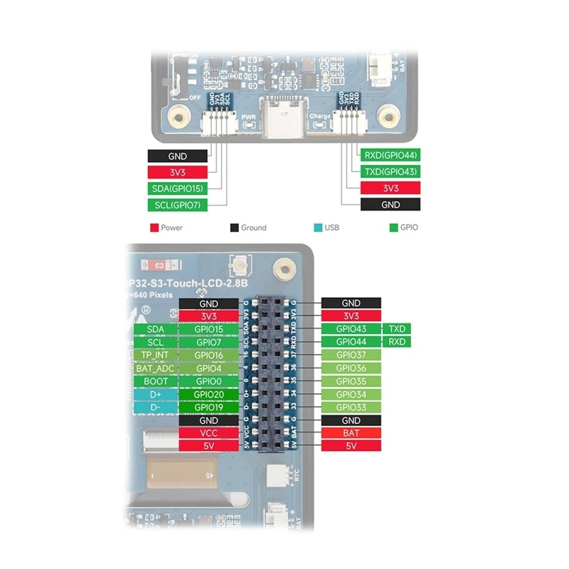 ESP32-S3 2.8인치 IPS 정전식 디스플레이 개발 보드(온보드 안테나 포함) ESP32 디스플레이 지원 Bluetooth WiFi-A25R