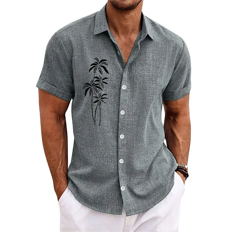 

Men's shirt summer Hawaiian shirt coconut cuffed outdoor street short sleeve printed clothing fashion streetwear designer casual