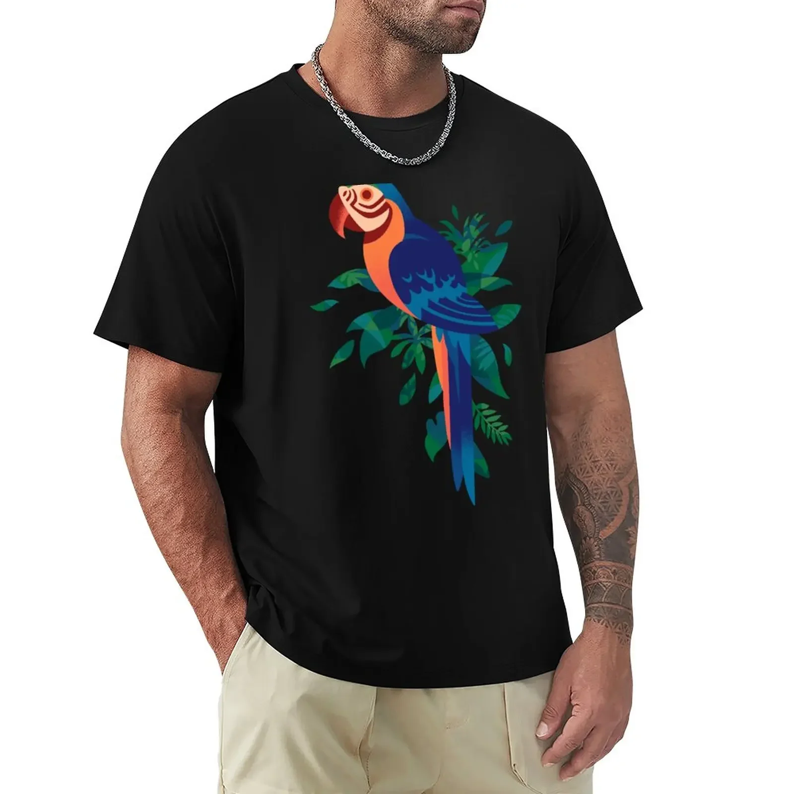 

Macaw Silhouette 2 T-Shirt graphics funnys anime oversized t shirts for men