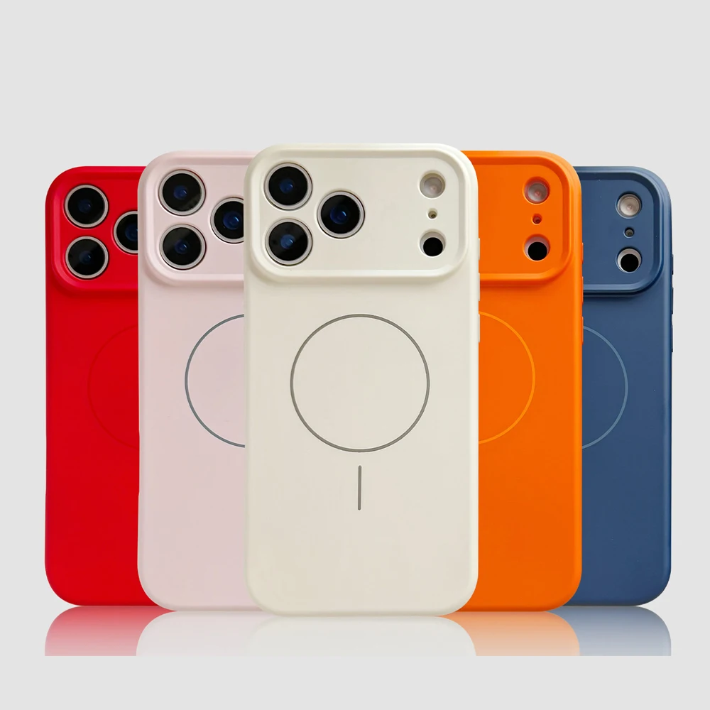Luxury MagSafe Wireless Charging Liquid Silicone Phone Case with Magnetic Bumper Cover
