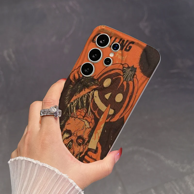 Glossy Halloween Pumpkin 3D Phone Case - Soft Cover Design