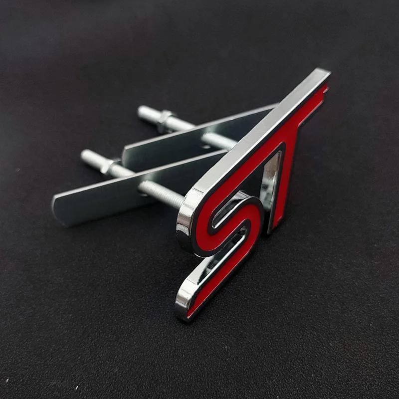 3d metal grade dianteira do carro tronco emblema adesivo st ford fiesta foco 2 3 explorador kuga mondeo mk4 st mk6 mk7 mk8 acessórios
