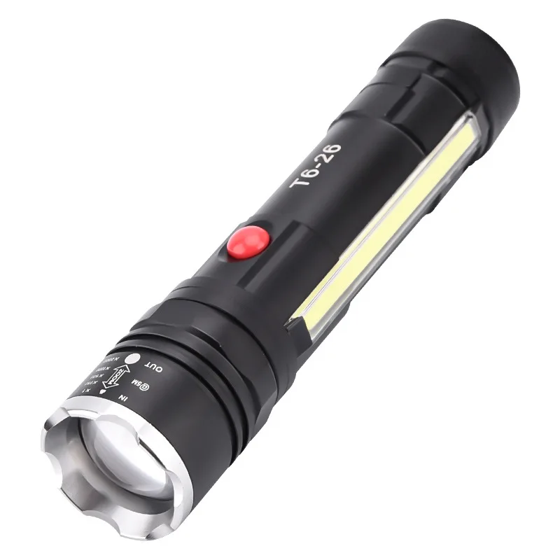 

USB glare flashlight T6 zoom long-range mini waterproof charging LED magnet work light repair