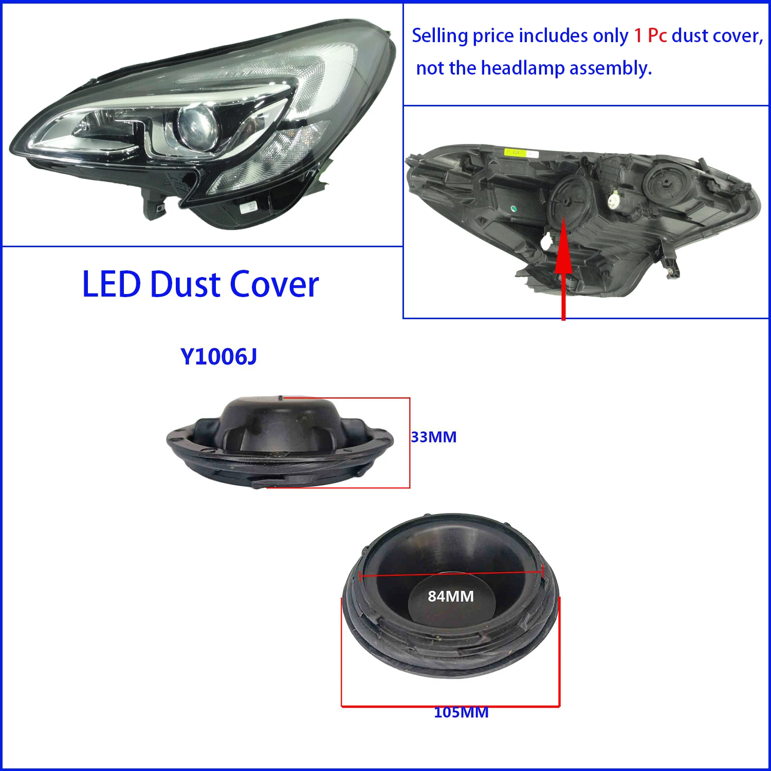 LED 전구 확장 플러그 먼지 커버, Opel Vauxhall Corsa D E F 헤드램프 높이 캡, 18555900 19291300 3AA941607 89502908