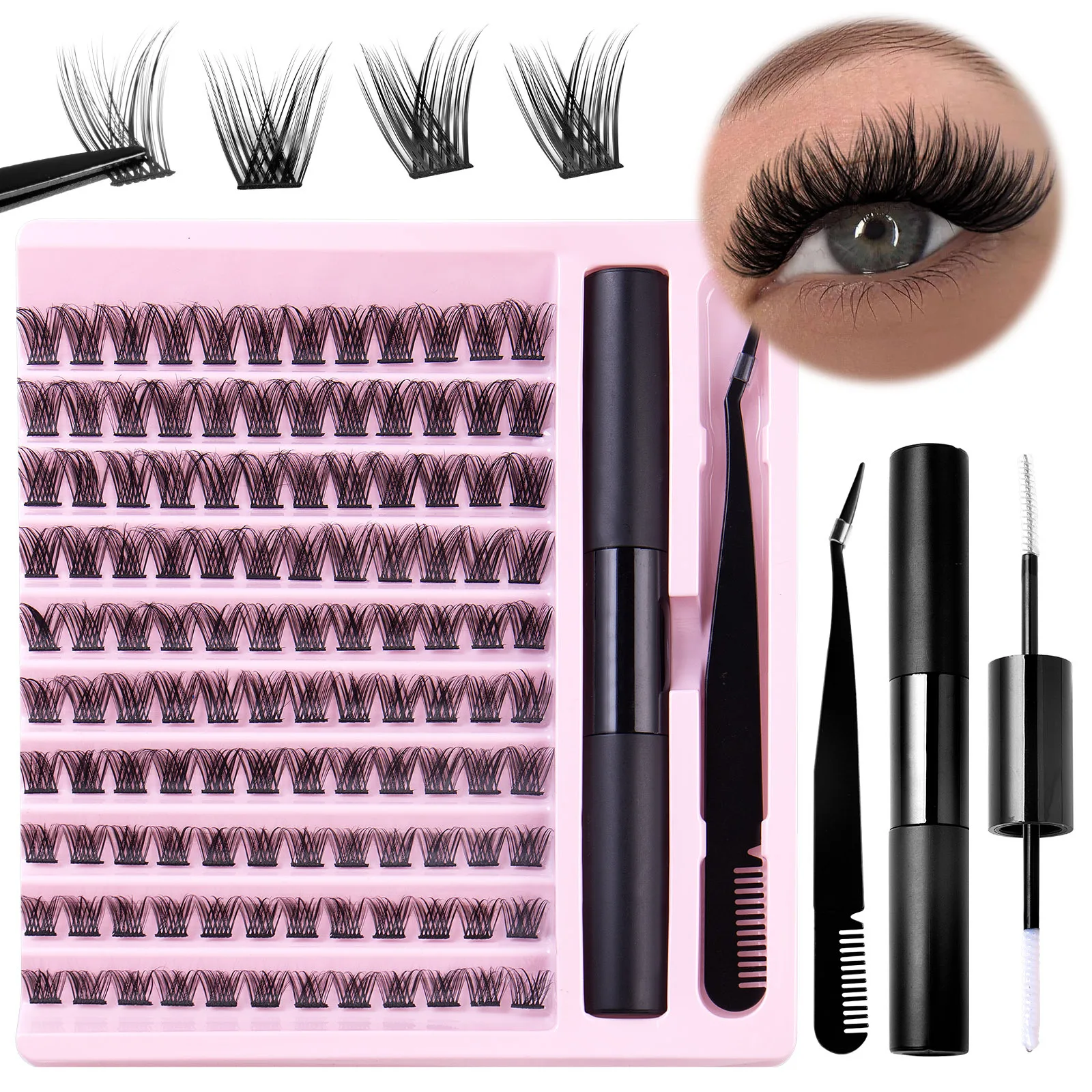 

120 Clusters Fluffy Dramatic Thick Volume Eyelashes Natural Lashes Fake Lashes Pack Eyelashes Individual Lashes Russia C Curl