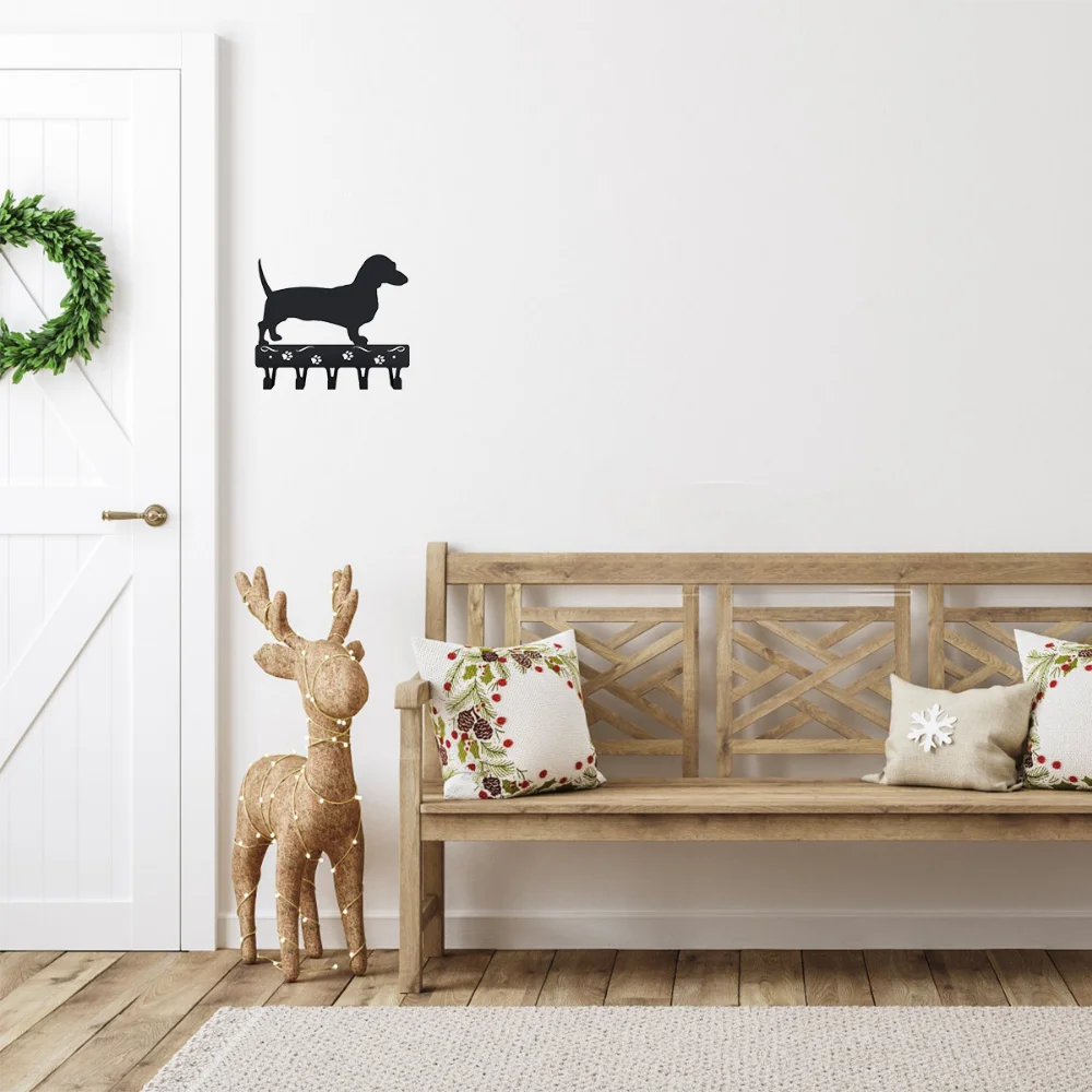 1pc wall Iron Crafts Key Rack Dog Leash Hanger - 9 inch Wide/6x5 inch Metal Wall Art Hook for Wall hanging Key holder 5