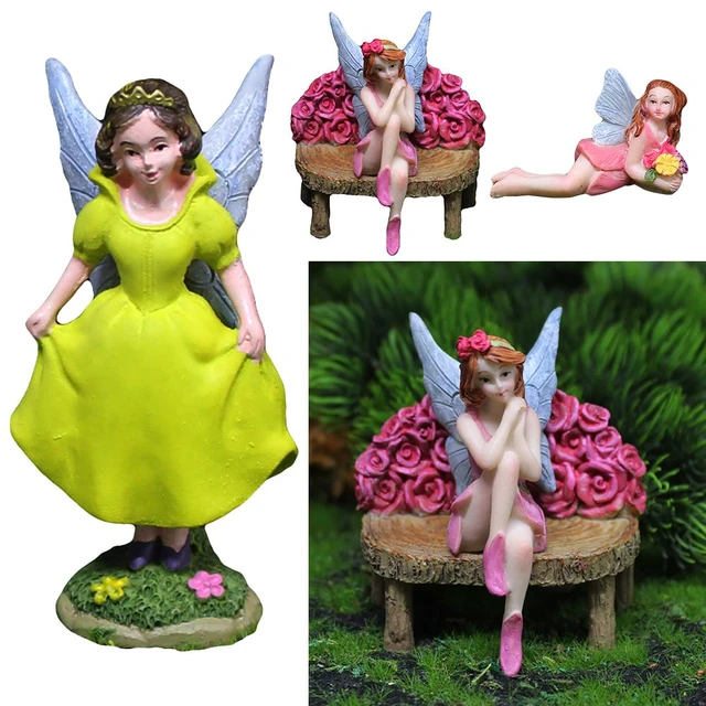 3 Pcs Fairy Cake Decorations Flying Wings Fairies Figurines