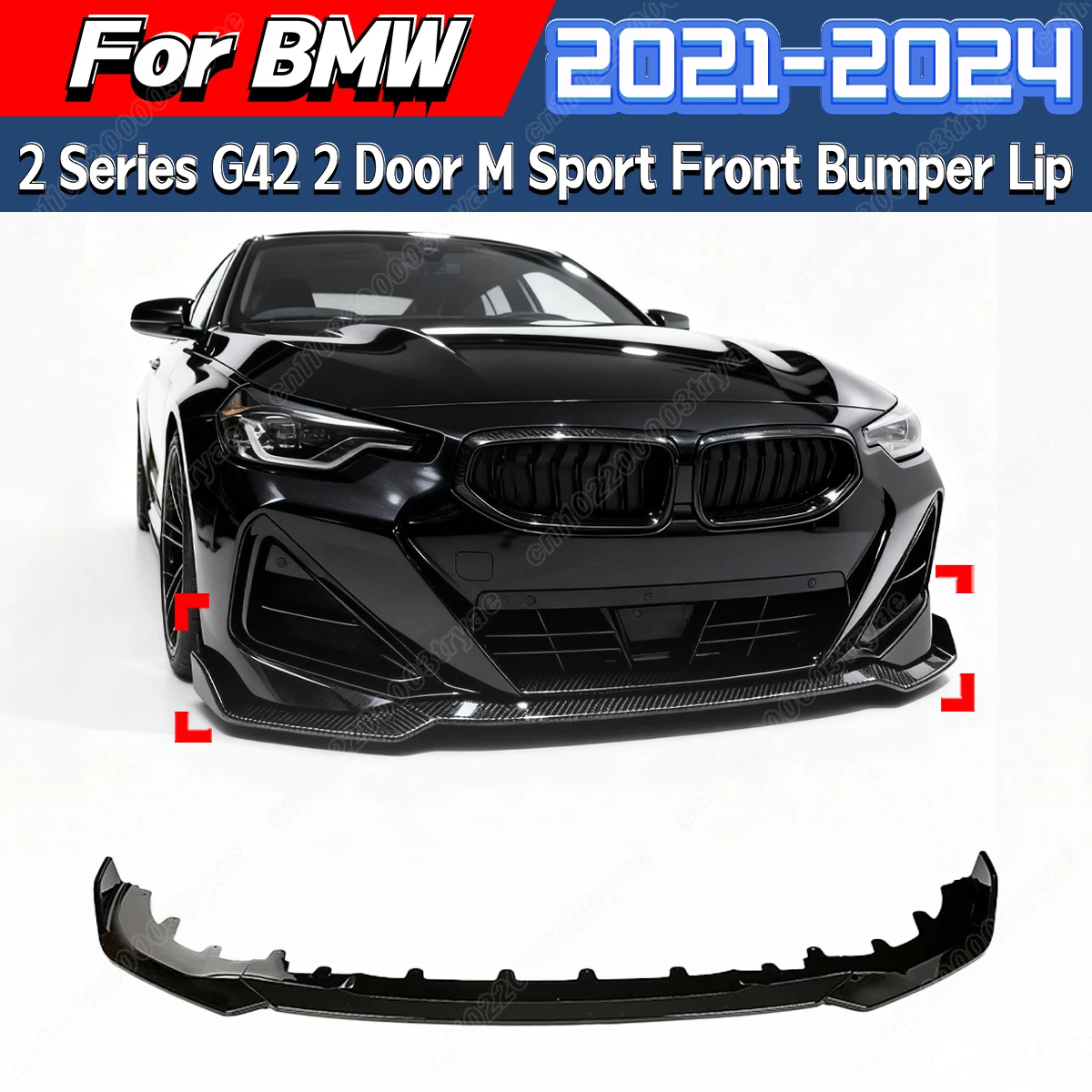 For BMW 2 Series G42 XDrive Coupe 2 Door M Sport 2021 2022 2023 2024 Car Front Bumper Lower Lip Guard Spoiler Lip Splitter Kit 1