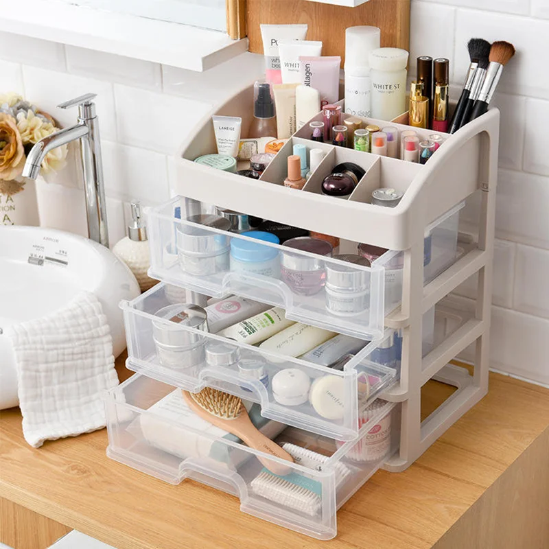 Drawer Makeup Organizer Cosmetic Storage Box Jewelry Container Box Dressing Table Storage Rack Multi-layer Desktop Organizer 2
