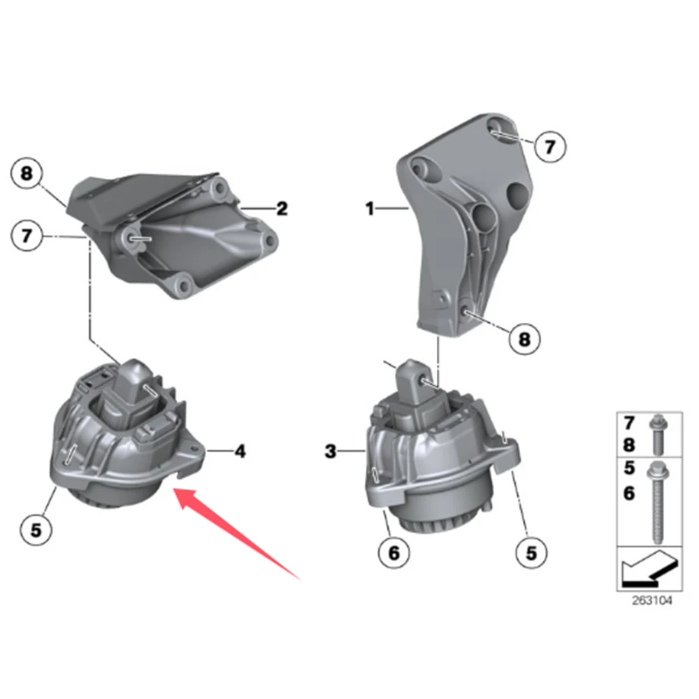Engine Mount For BMW F10 F11 F18 528i 528Li XDrive Touring 2011- 2.0T Bracket Support Accessories 22117935148