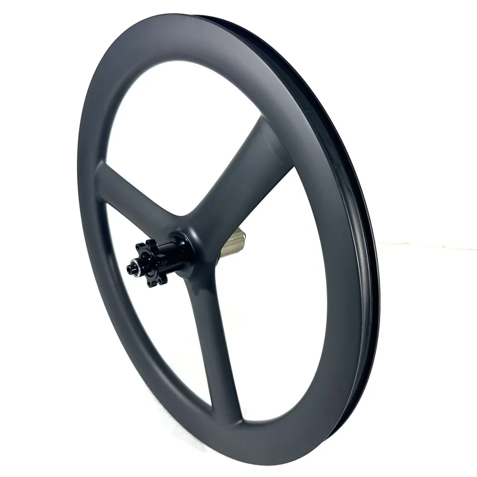 20 Inch 451 Tri Spoke Folding Bike Carbon Wheels 26mm Width Disc