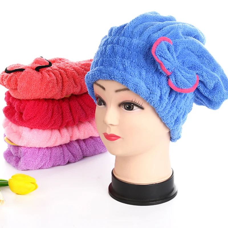 Microfiber thick coral fleece absorbent quick-drying cap confinement cap women's bag turban shower household dry hair towel dry hair cap,womens turban headwear
