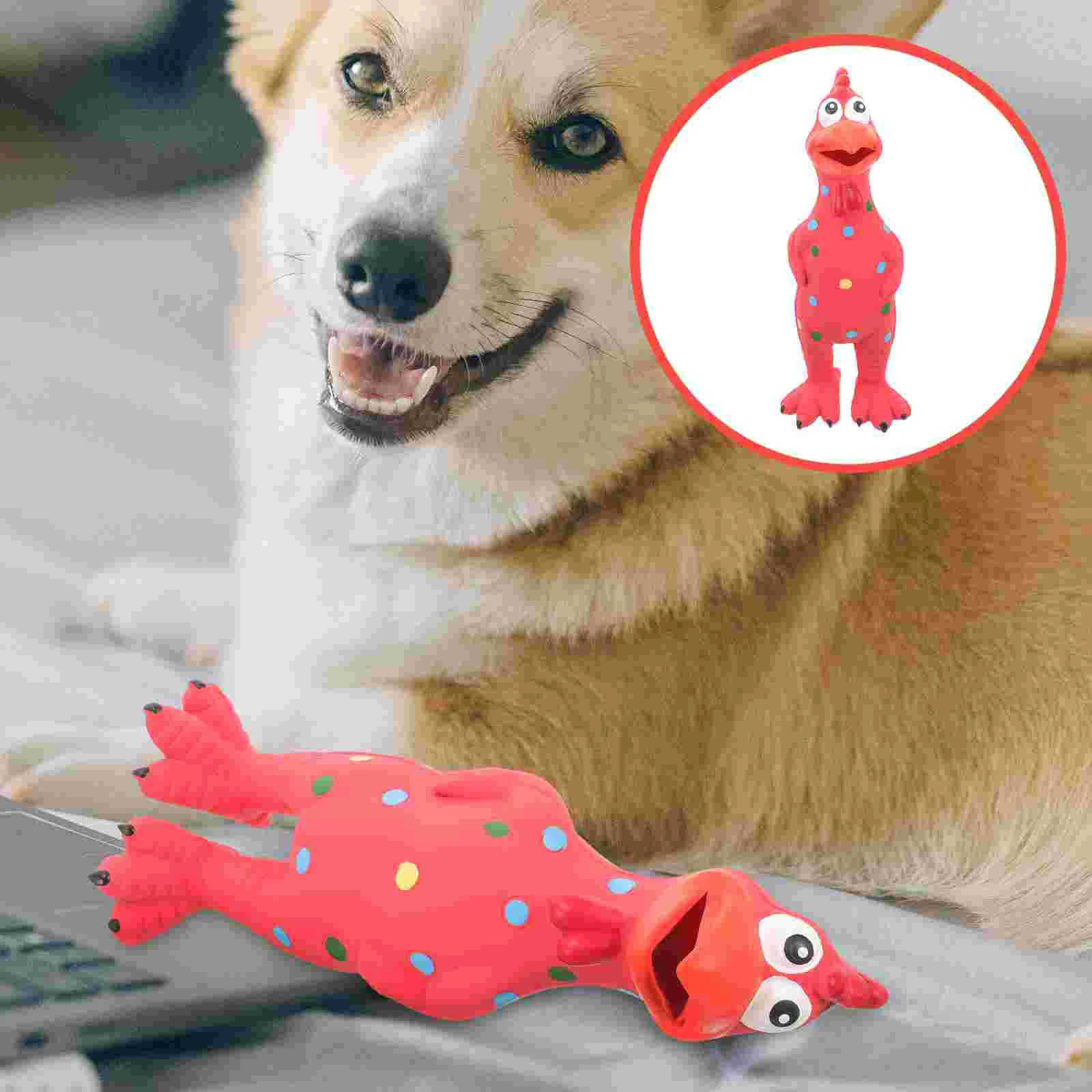 

Pet Sound Toys Large Dog The Chicken Shape Squeaky for Puppies Small Dogs Emulsion Squeakers Cartoon
