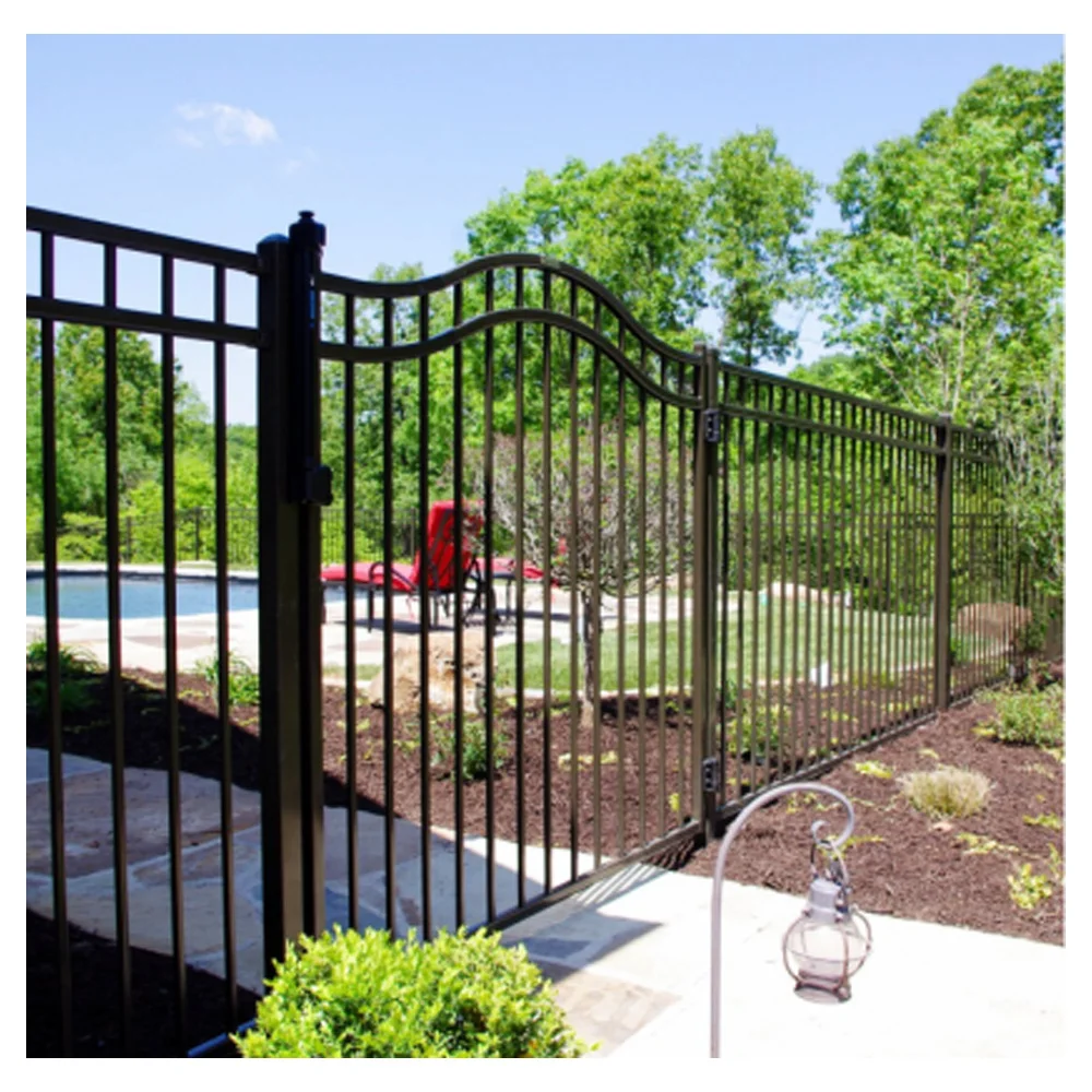 Favourite wrought iron fencing trellis gates flat top design aluminium boundary fence panels 3