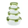 Sealed Round Refrigerator Storage Box with Lid Plastic Trasparent Crisper Food Containers Stackable Microwave-heated Lunch Box 5
