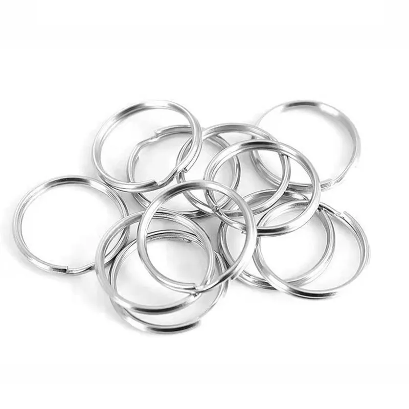 50 teile/los 25mm 30mm Metall Schlüssel ring leer flachen Kreis für DIY Schlüssel bund Schmuck machen Schlüssel halter Split Ring Stecker Zubehör