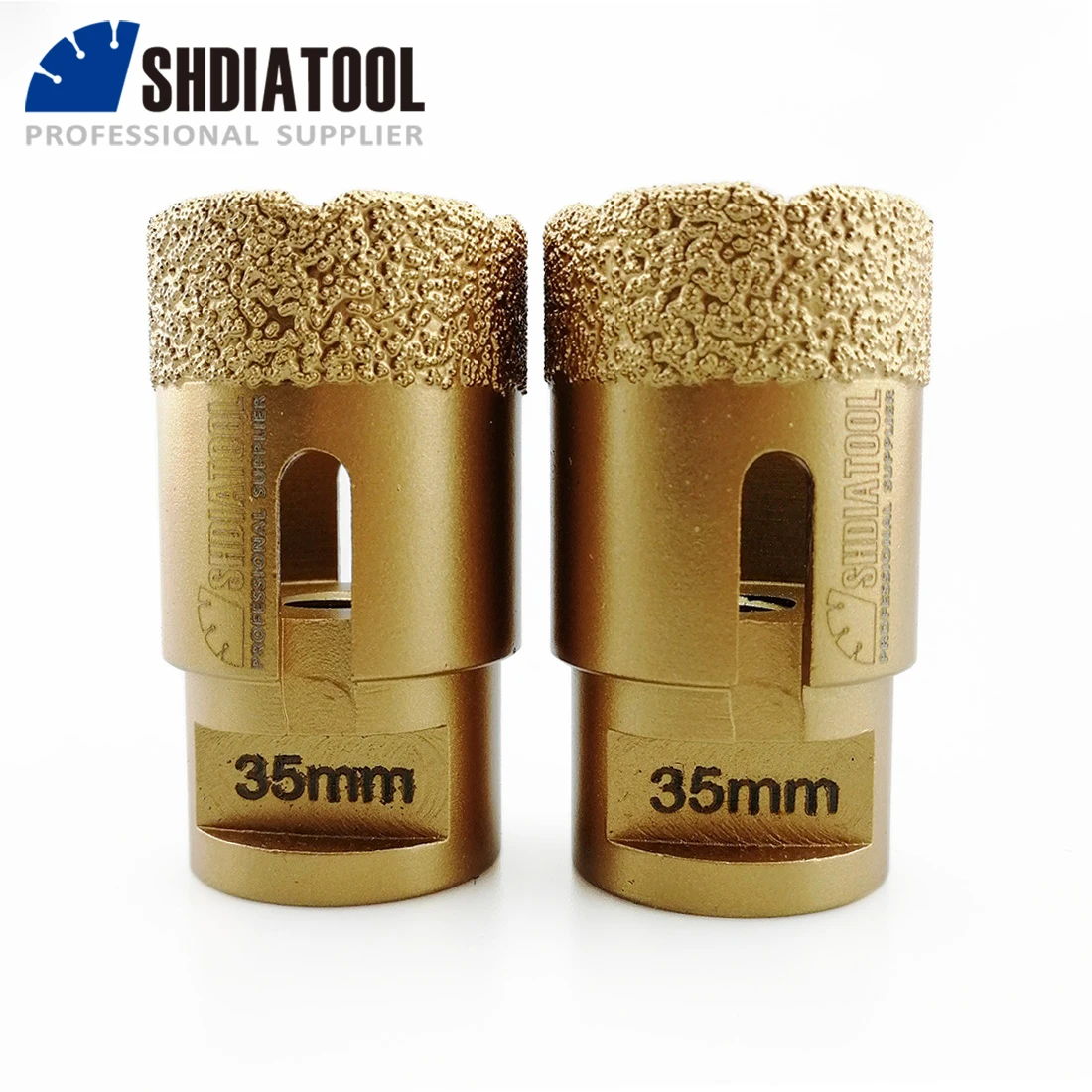 SHDIATOOL 2pcs 35mm M14 Vacuum Brazed Diamond Core Bit Professional Stone Drilling Bit Ceramic Tile Hole Saw Diamond Drill bit