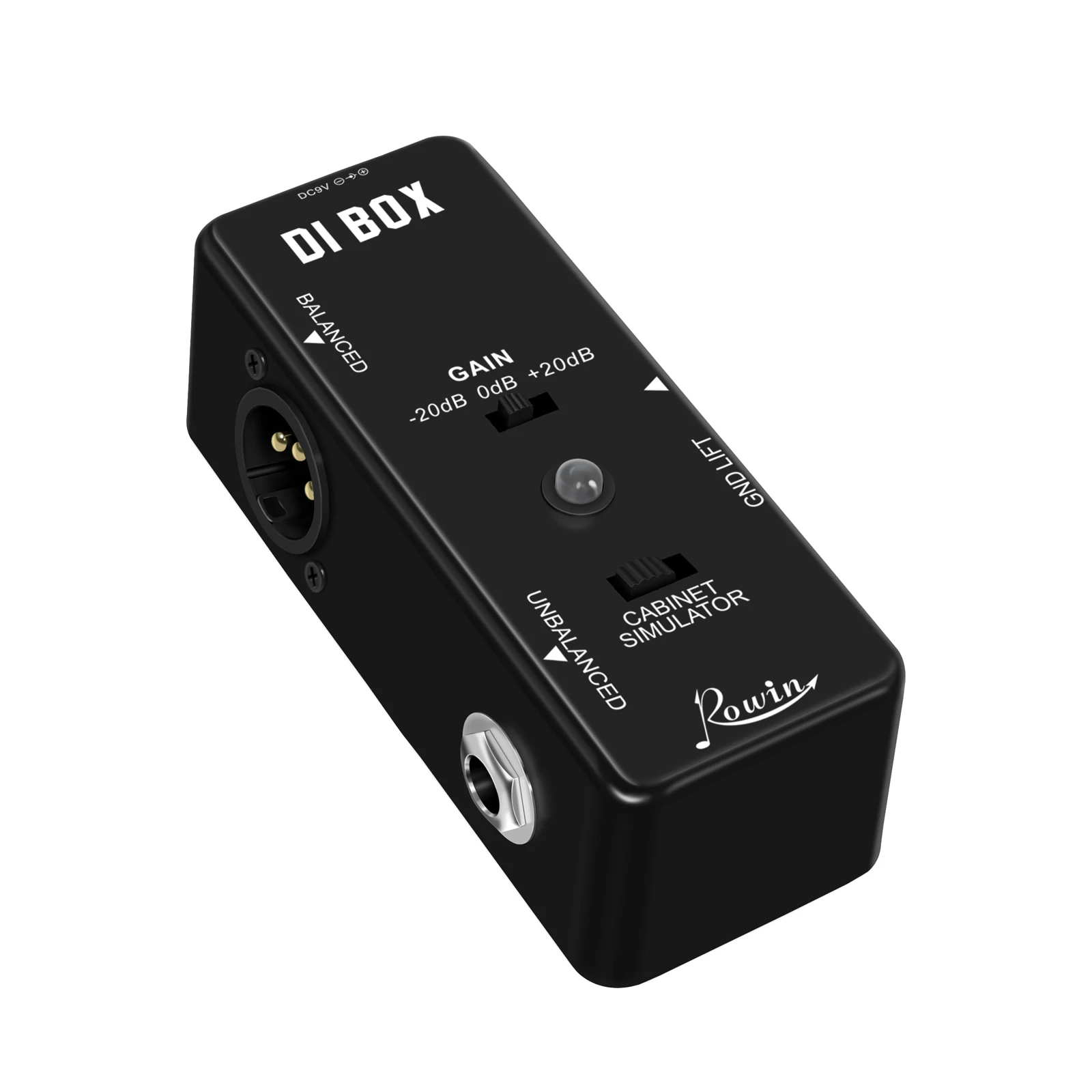 Direct Box Guitar Bass Passive DI Box With Cabinet Simulator 1/4 and XLR Ture Bypass Full Metal Case Rowin LEF-331