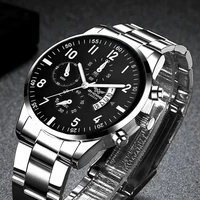 1PC Men's Luxury Watch Fashion Business Calendar Men's Steel Belt Watch Men's Christmas Valentine's Day Gift 1