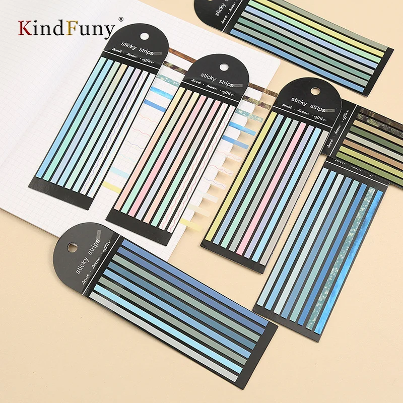 KindFuny 160 Sheets Transparent Sticky Notes Self-Adhesive Stationery Annotation for Books Notepad