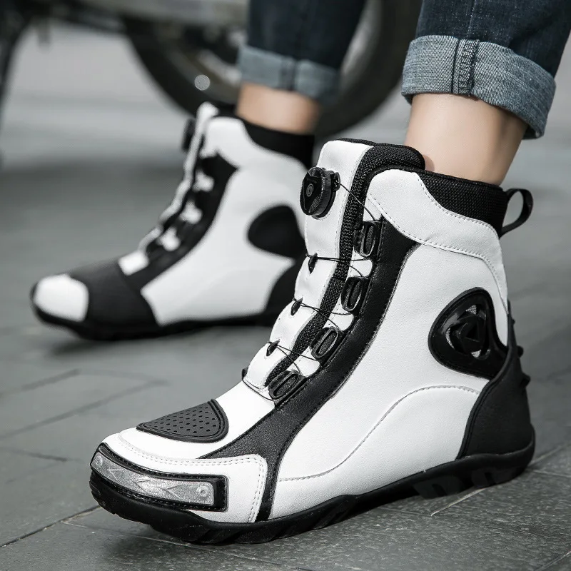 

NEW Motorcycle Boots Waterproof Microfiber Material Moto Boots Motorcycle Shoes Motorbike Chopper Cruiser Touring Ankle Shoes