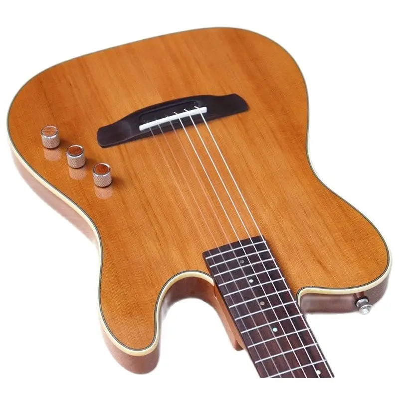 Thin Body Silent Classic Guitar 39 Inch 22 Frets Solid Wood Red Cedar Top Okoume Wood Back and Side