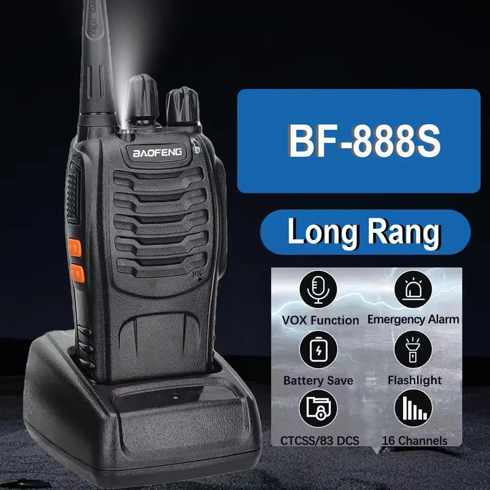 2Pcs Baofeng BF-888S Walkie Talkie Portable Radio BF888S 5W 16CH UHF BF 888S Comunicador Transmitter Transceiver radio set two way radio,walkie talkie,interphone radio