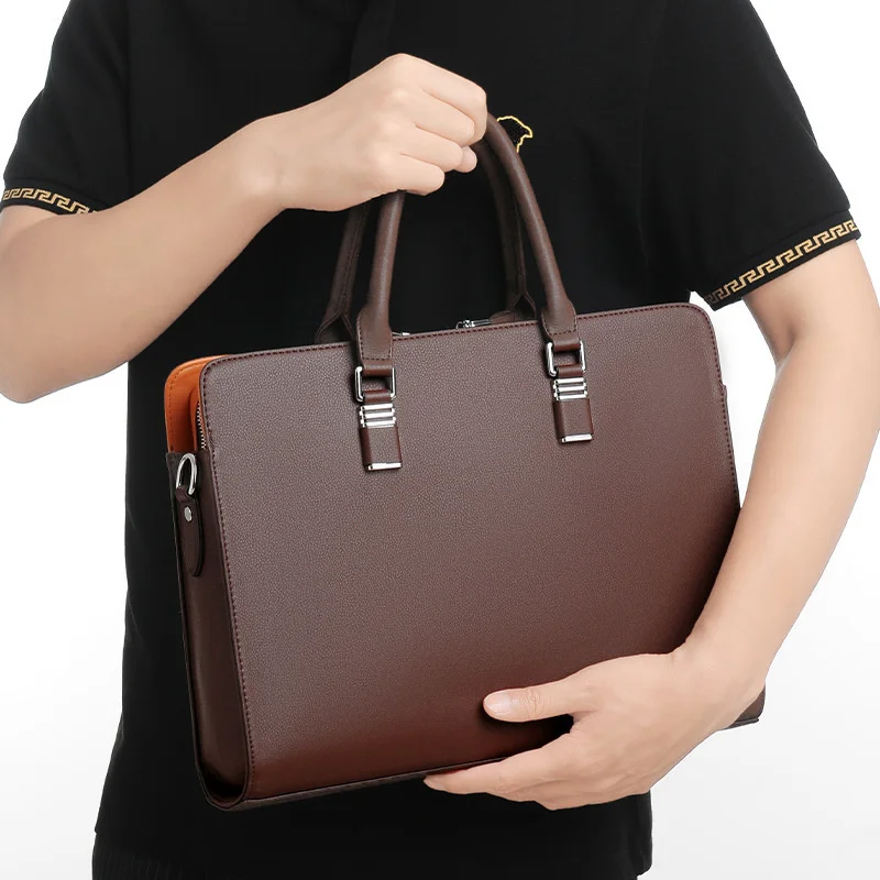 Leather Bag for Men Luxury Laptop Bag Executive Briefcase Man Suitcase  Piquadro Women's Bags Men's Handbag Brand Business Tote - AliExpress