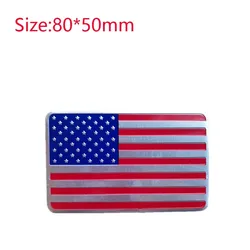 Patriotic USA Flag Map Aluminum Car Emblem Badge Sticker Decal (C)
