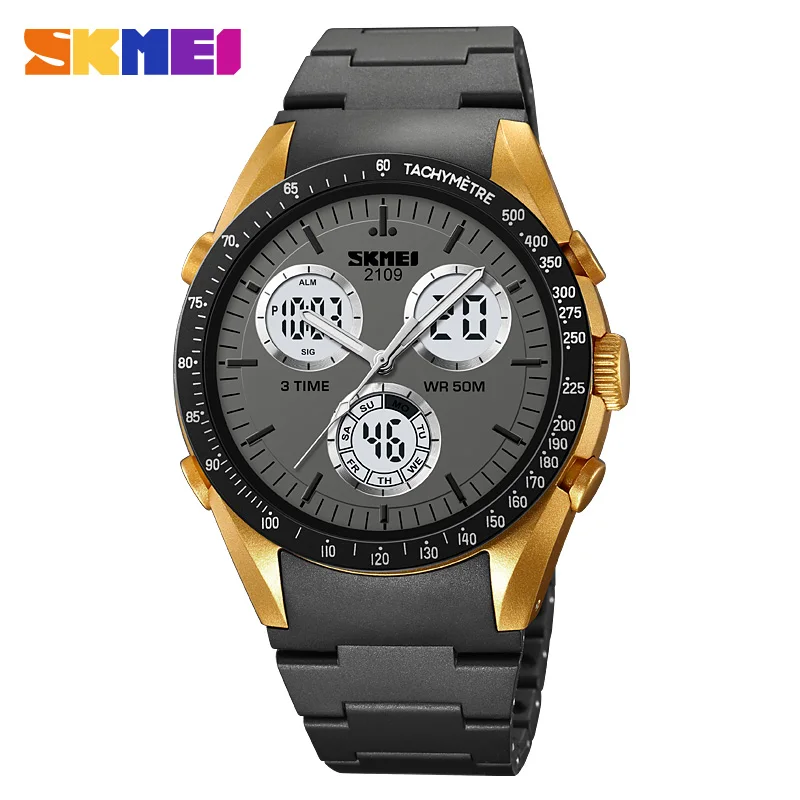 

SKMEI 2109 Watches Mens Multifunctional Time Military Camouflage Countdown Digital Men Wristwatch Waterproof Chrono Clock Sport
