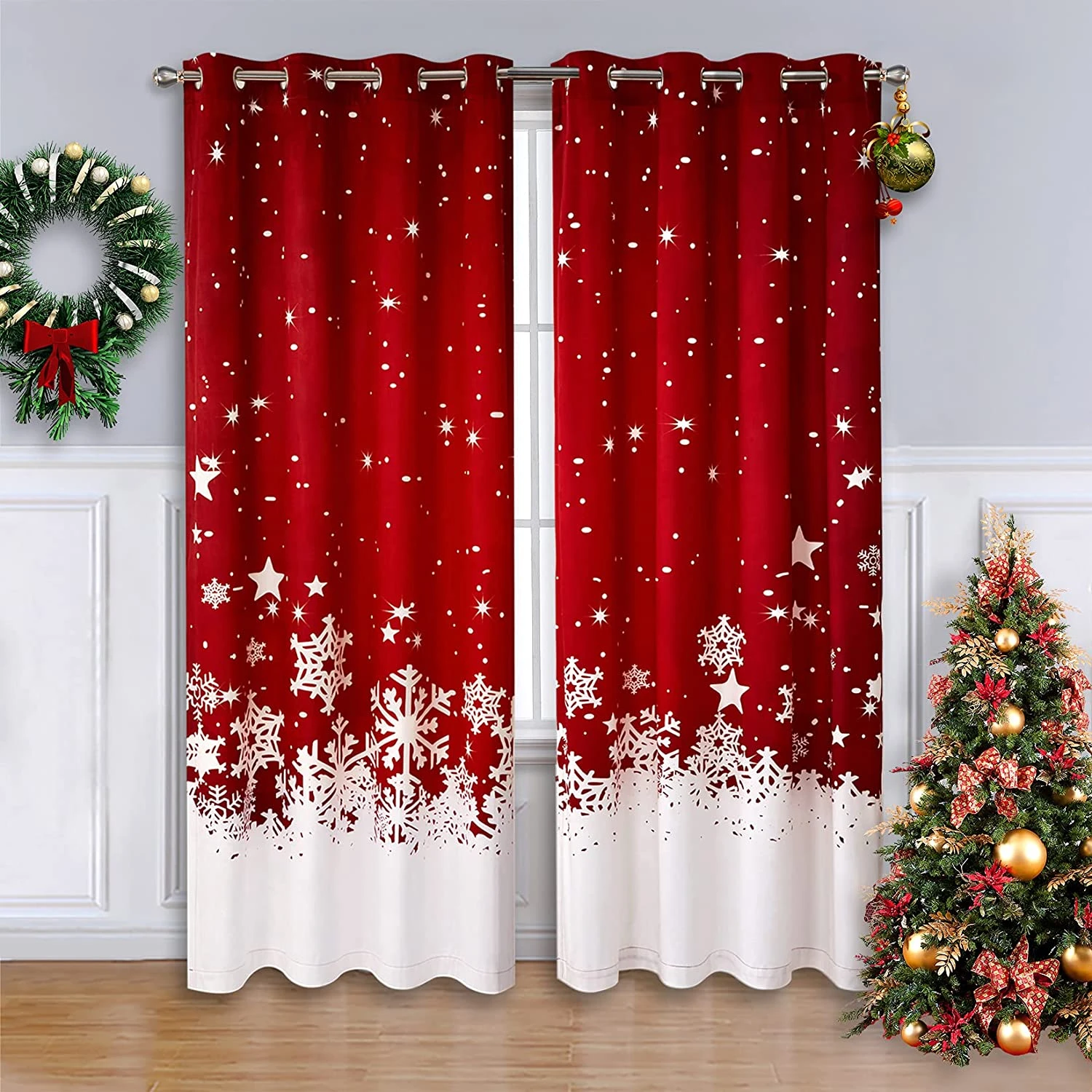 Christmas Curtains Living Room Christmas Curtains Design Snowflake