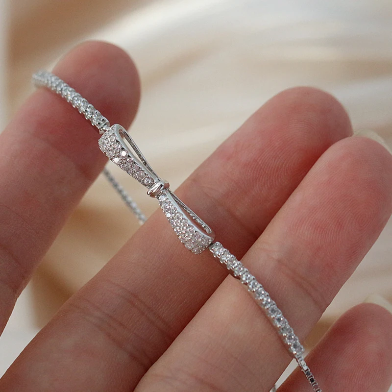 Fashion Bracelet Fashion Jewelry Full Diamond Bow Bracelet Ins Niche Design High Sense of Exquisite Bracelet Charm Luxury Jewelry Gifts
