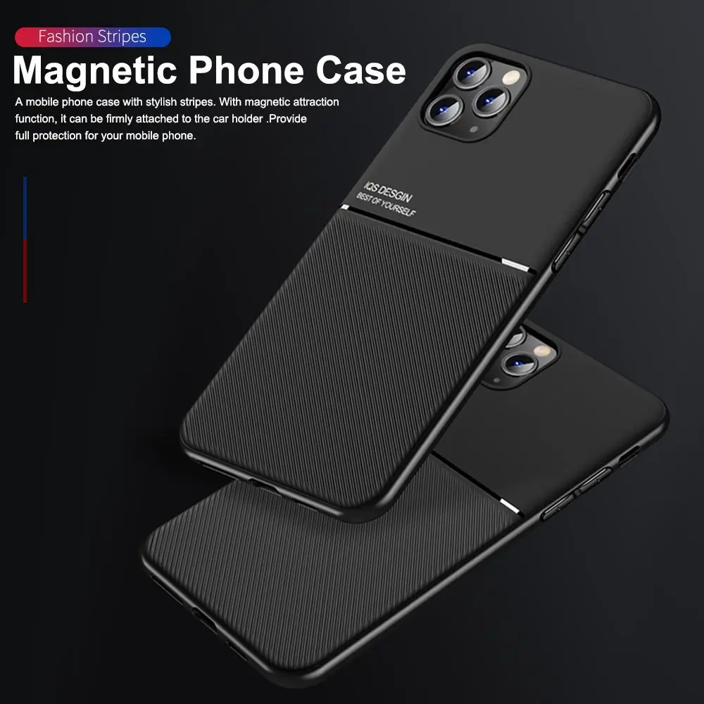 Magnetic Shockproof Soft Back Cover with Built-in Metal Plate