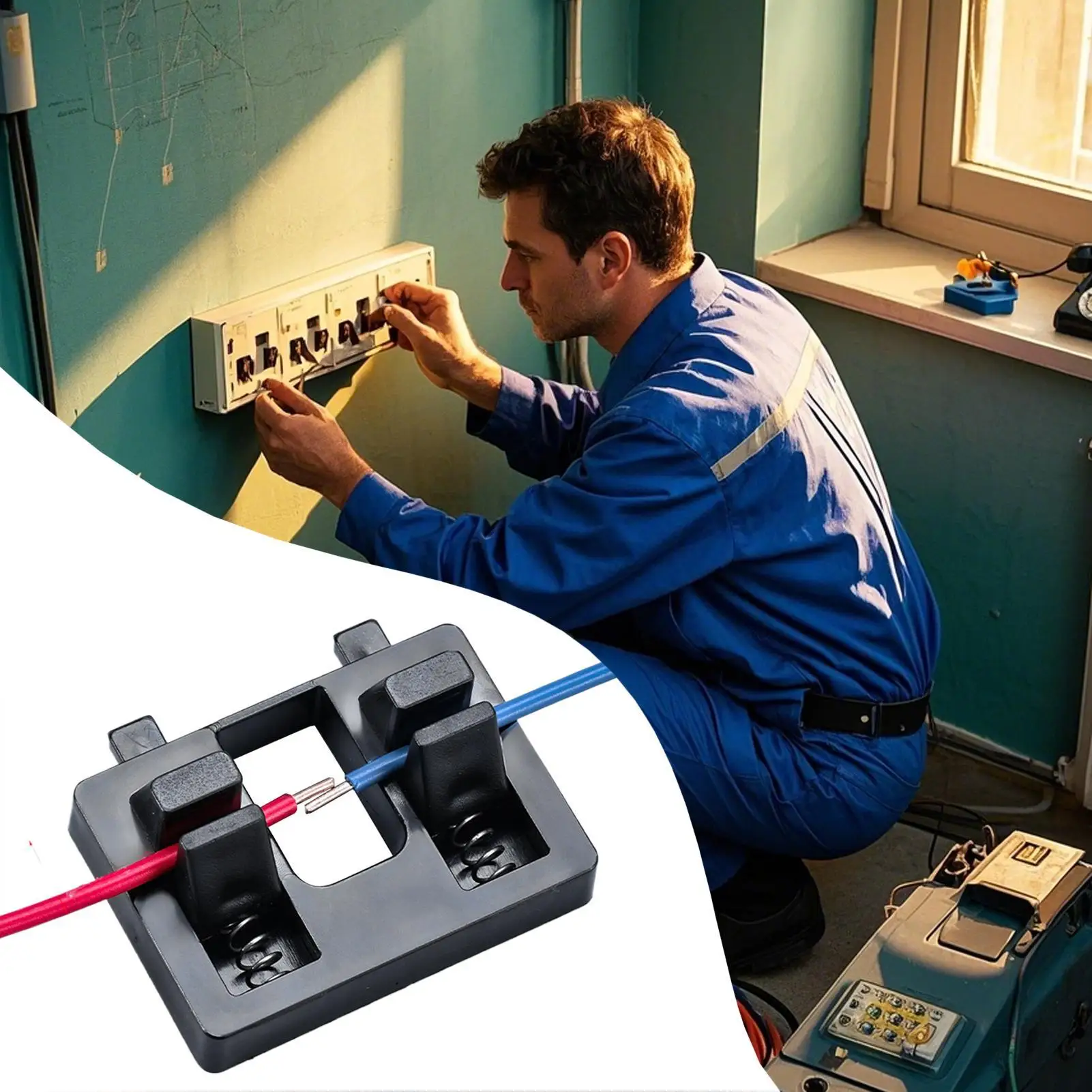 Electric Wire Welding Fixture Portable Electrode Holder for Welding Precise Compact Cable Soldering Clamp for Automotive Repair