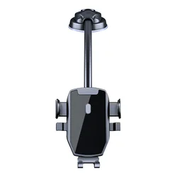 Universal 360° Adjustable Car Phone Holder with Dashboard and Windshield Mount (Black)